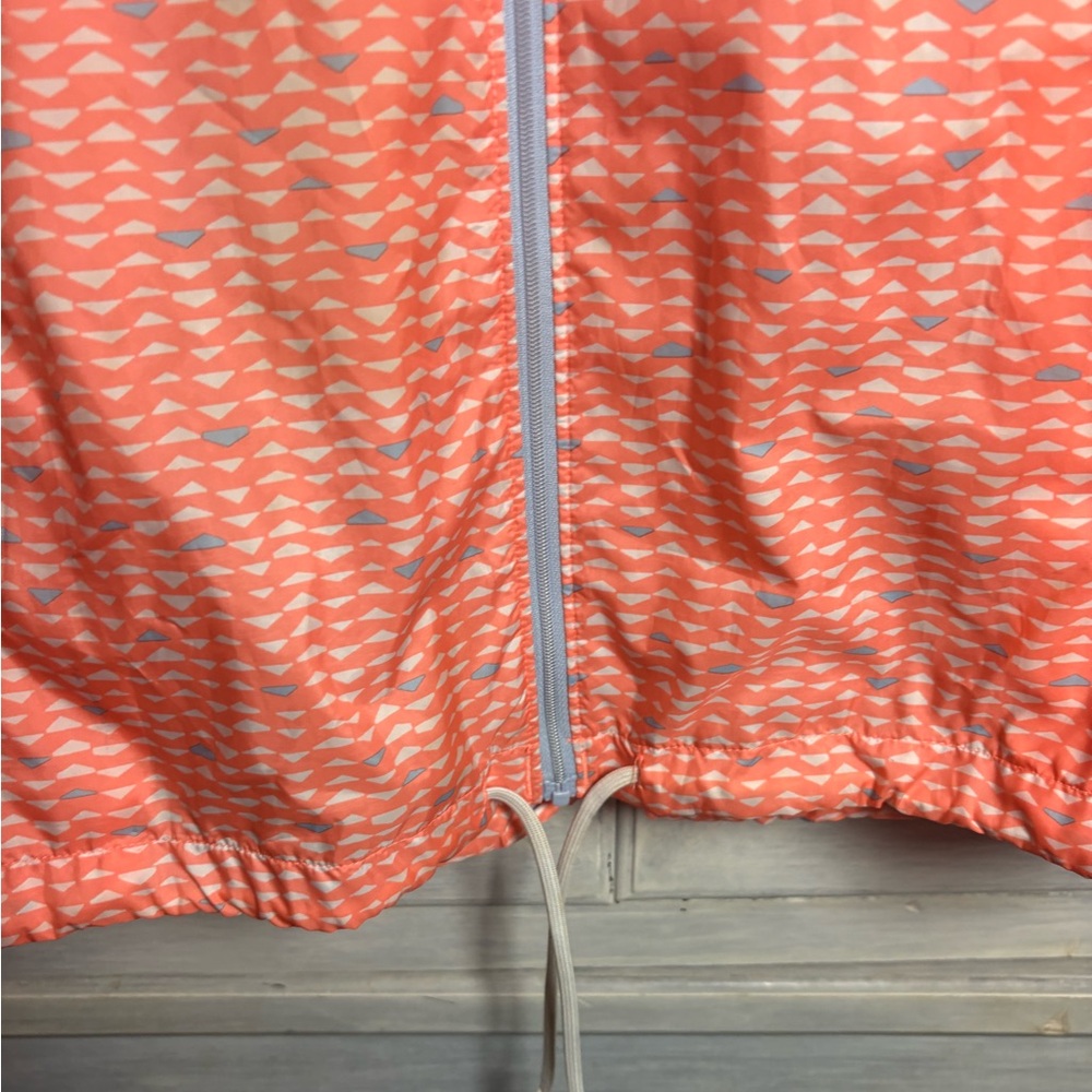 Columbia Neon‎ Orange Retro 90’s Printed Flash Forward Windbreaker Rain Outdoors - Picture 4 of 9